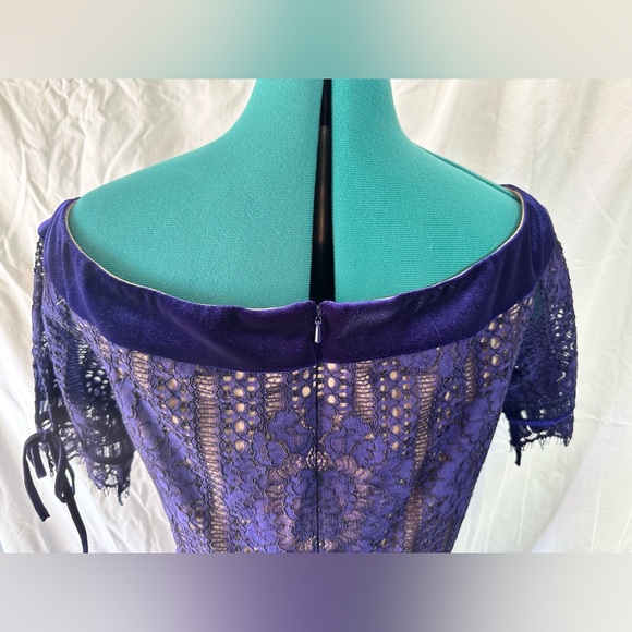 Tadashi Shoji Blue Illusion ROSINA GOWN Dress Size 14. NEW PICTURES! - Picture 9 of 16